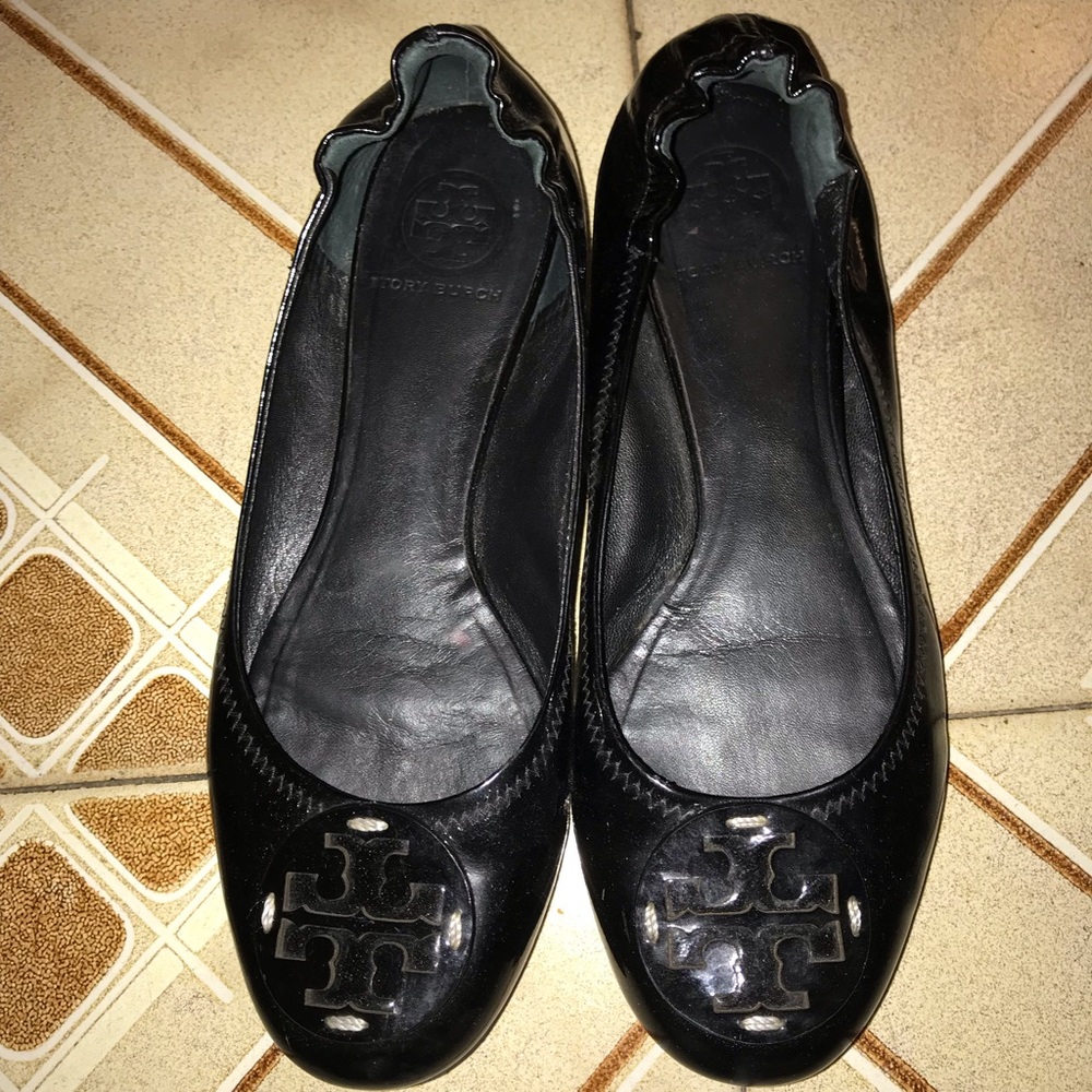 Tory Burch Patent Leather Reva Flat Size 8.5